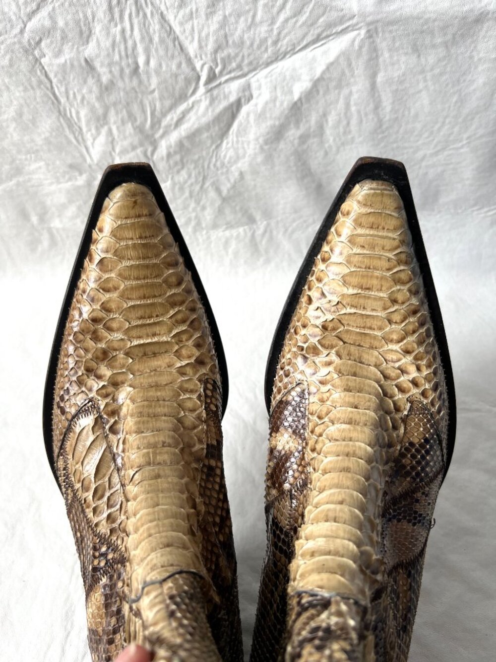 Gray Mer Snakeskin western boots EU 40 womens 10 boa leather pointed toe booties - Picture 5 of 14